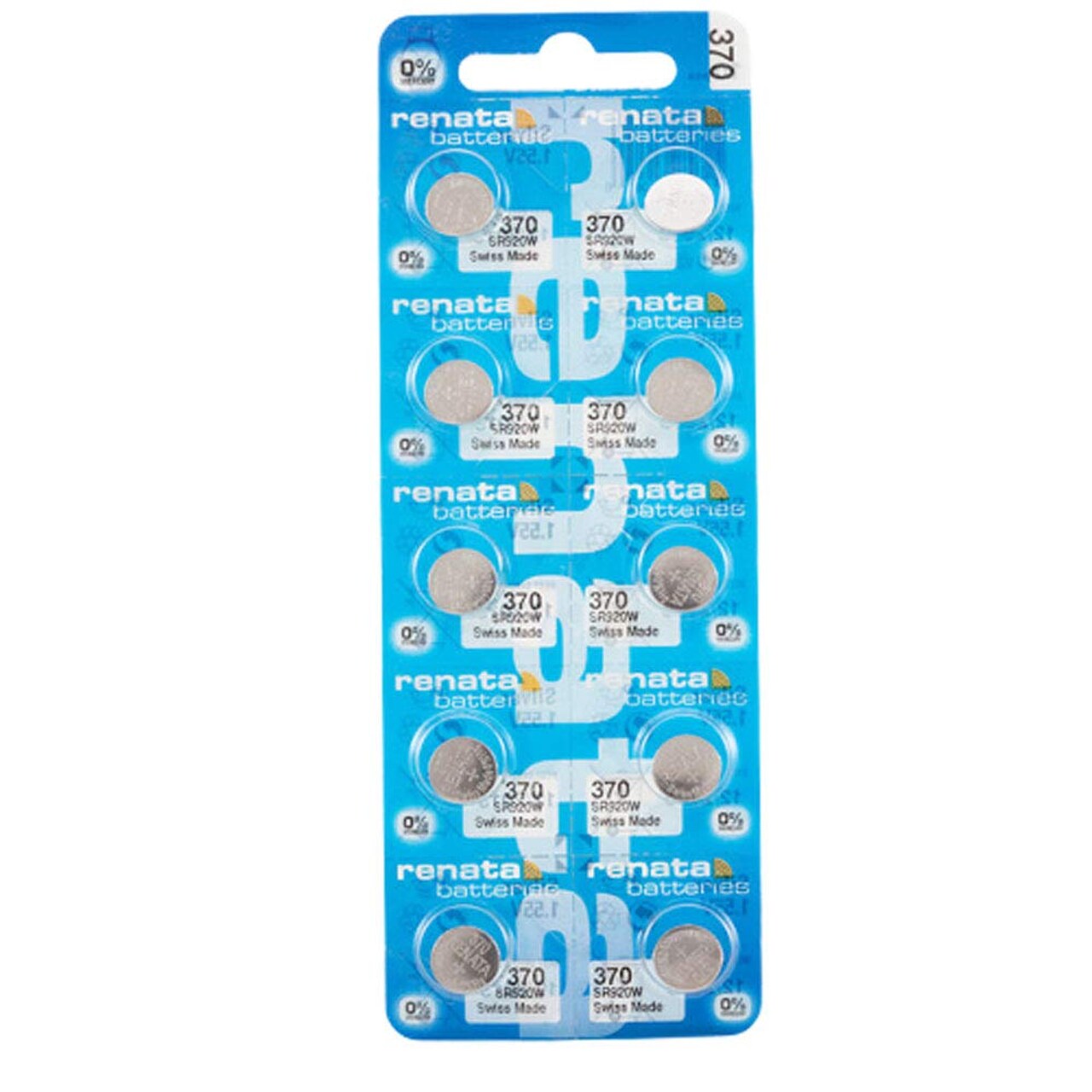 10 x Renata Swiss 370 Watch Batteries, 0% MERCURY equivilate SR920W